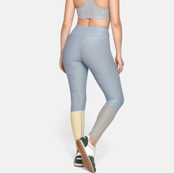 OUTDOOR VOICES Dipped Warm-Up 7/8 Leggings, Blue Yellow Gray Heathered, Size XS - Picture 2 of 7